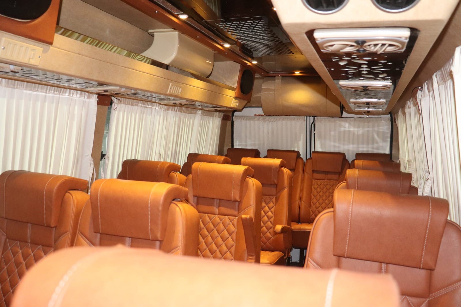 14 Seater Tempo Traveller interior