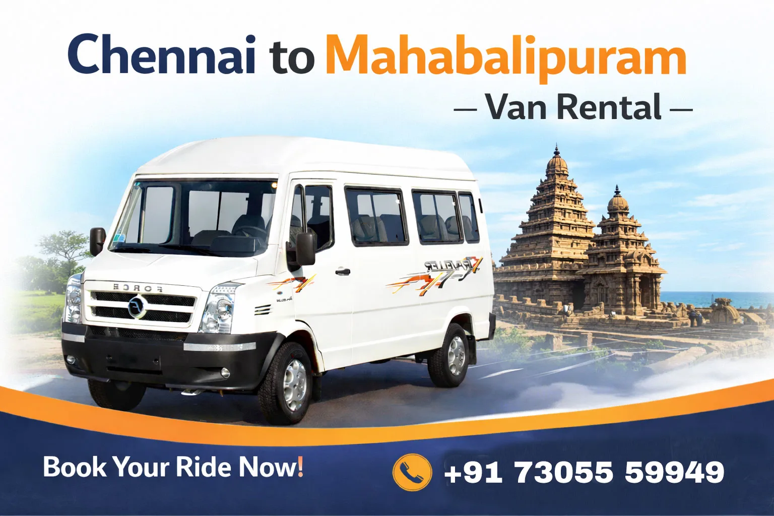 Chennai → Mahabalipuram van rental