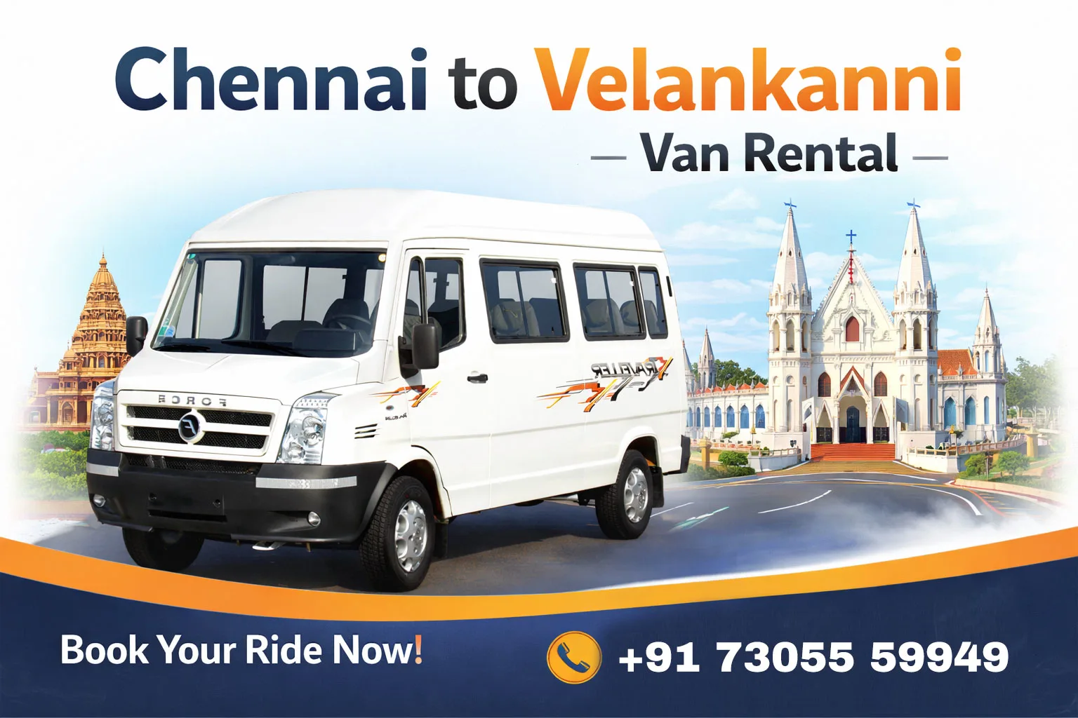 Chennai → Velankanni van rental